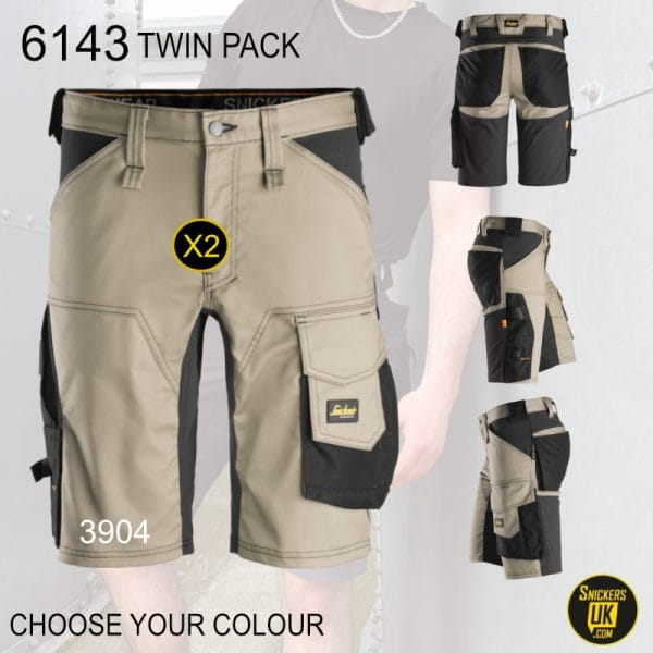 Snickers 6143 AllRoundWork Stretch Non Holster Shorts Pack