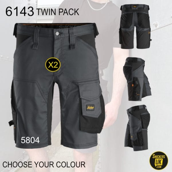 Snickers 6143 AllRoundWork Stretch Non Holster Shorts Pack