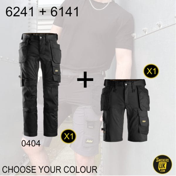 Snickers AllRoundWork Stretch Holster Pocket Trousers & Shorts Pack