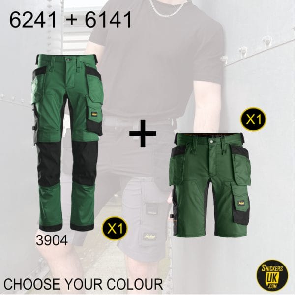 Snickers AllRoundWork Stretch Holster Pocket Trousers & Shorts Pack