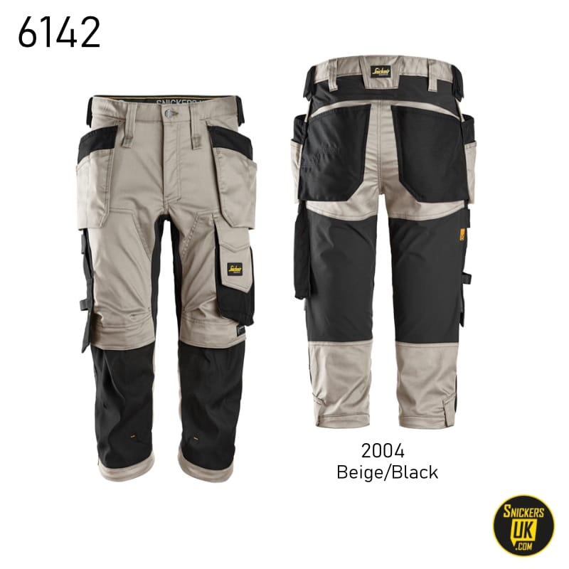 Snickers 6142 AllRoundWork Stretch Holster Pocket 3/4 Pirate Trousers |  Snickers Shorts