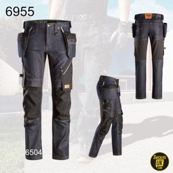 Snickers 6955 FlexiWork Denim Holster Pocket Trousers