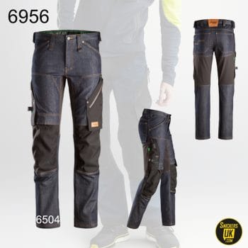 Snickers 6956 FlexiWork Denim Non Holster Pocket Trousers