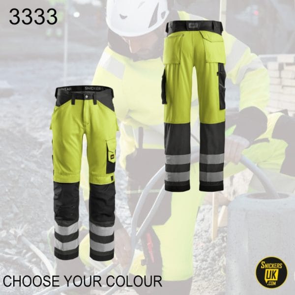 Snickers 3333 Hi-Vis Non Holster Pocket Trousers