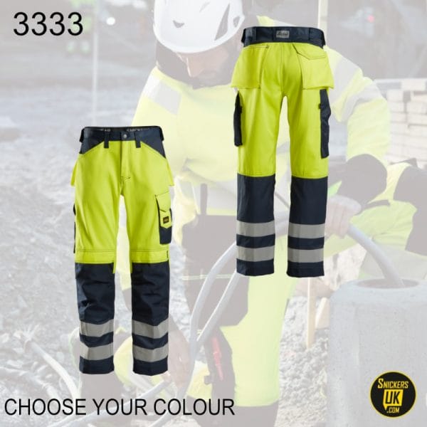 Snickers 3333 Hi-Vis Non Holster Pocket Trousers