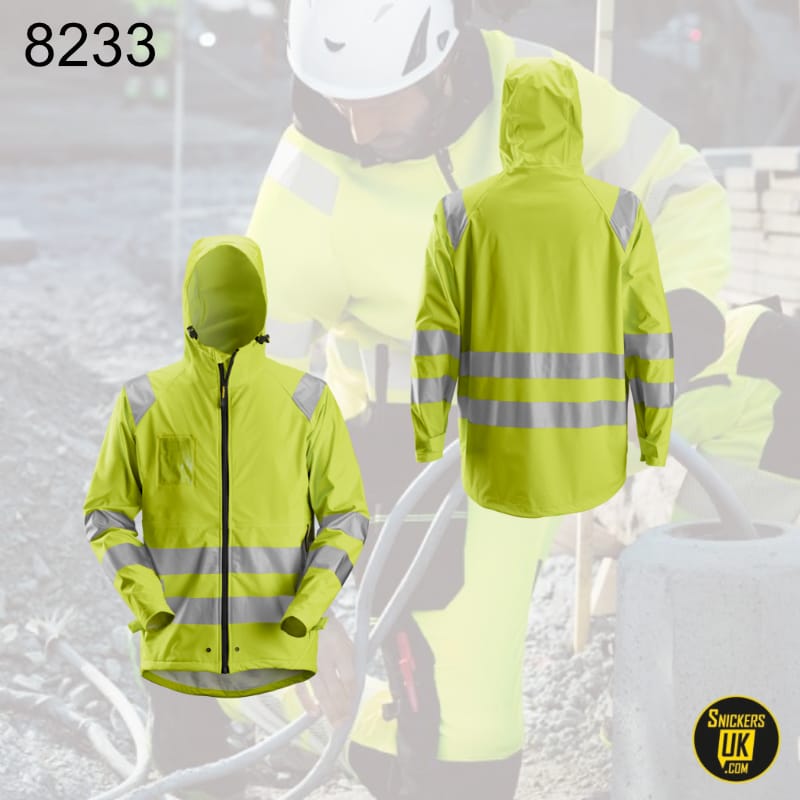 Snickers 8233 High Vis PU Rain Jacket SnickersUK