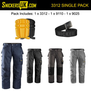 Snickers 6241 AllroundWork Stretch Work Trousers with Holster Pockets White Black