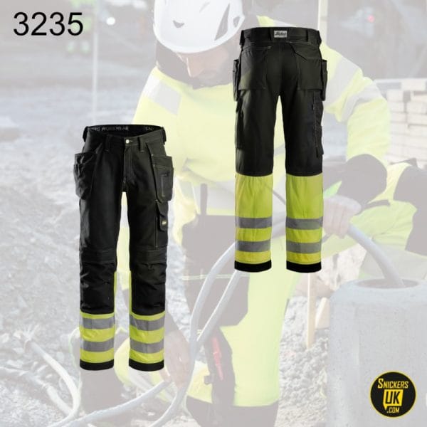 Snickers 3235 High-Vis Cotton Holster Pocket Trousers