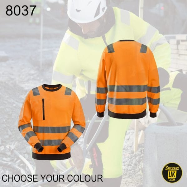 Snickers 8037 AllRoundWork High Vis Sweatshirt