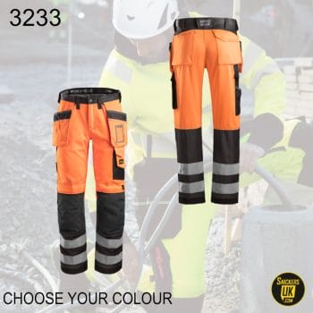 Snickers 3233 High-Vis Holster Pocket Trousers