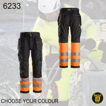 Snickers 6233 AllRoundWork High Vis Holster Pocket Trousers