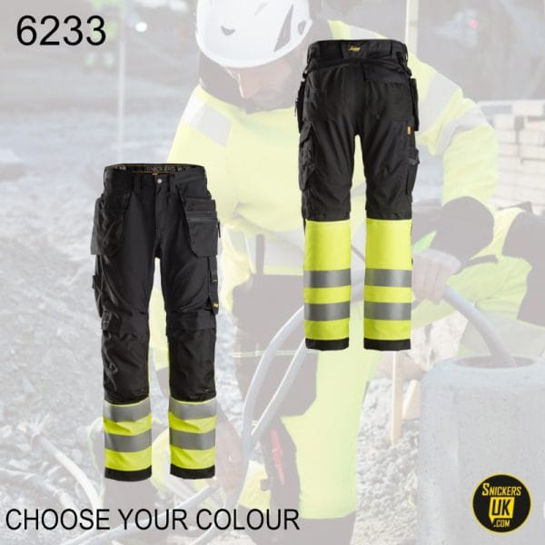 Snickers 6233 AllRoundWork High Vis Holster Pocket Trousers