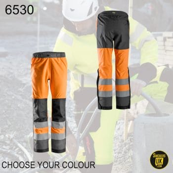 Snickers 6530 AllRoundWork Hi-Vis Shell Trousers