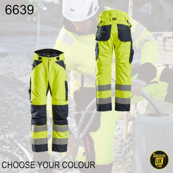 Snickers 6639 AllroundWork Hi Vis 37.5 Insulated Trousers+ CL2