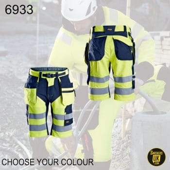 Snickers 6933 FlexiWork High Vis Holster Pocket Shorts