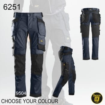 Snickers 6251 AllRoundWork Stretch Loose Fit Holster Pocket Trousers