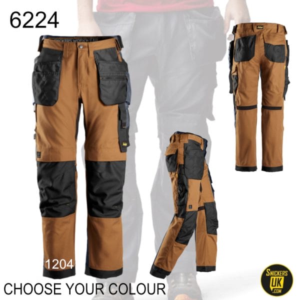 Snickers 6224 AllRoundWork Canvas+ Stretch Work Holster Pocket Trousers