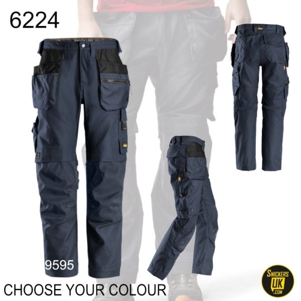 Snickers 6224 AllRoundWork Canvas+ Stretch Work Holster Pocket Trousers