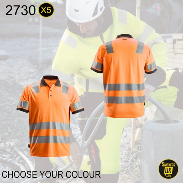 Snickers 2730 AllRoundWork High Vis Polo Shirt Pack