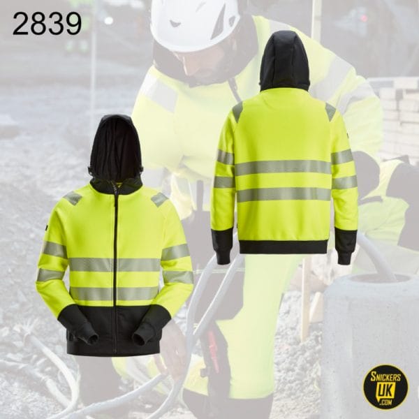 Snickers 2839 High Vis Class 2 Full Zip Hoodie