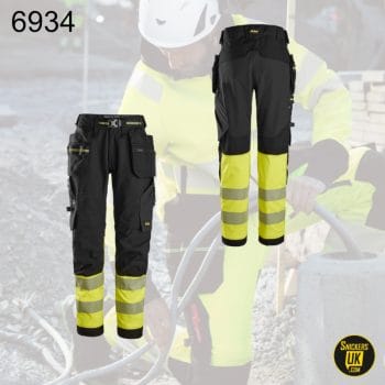 Snickers 6934 High Vis Class 1 Stretch Holster Pocket Trousers