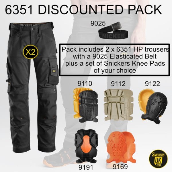 Snickers 6351 AllRoundWork Stretch Loose Fit Non Holster Pocket Trousers Pack