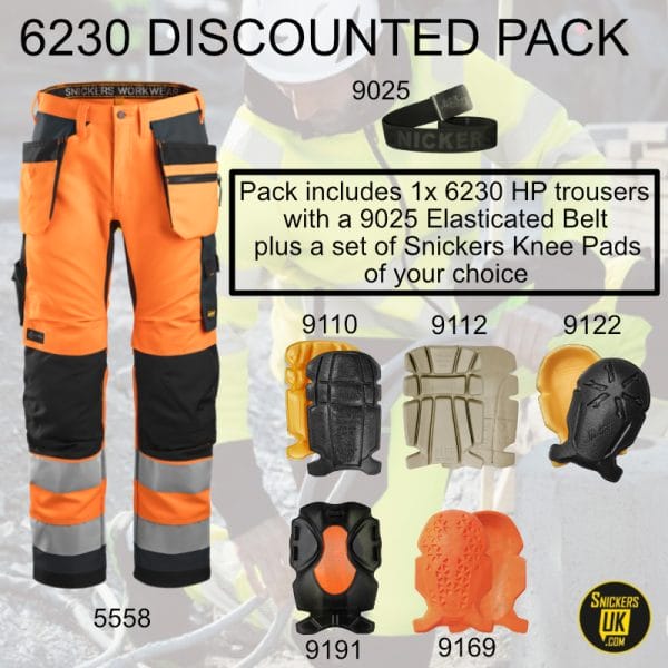 Snickers 6230 AllRoundWork Hi-Vis Holster Pocket Trousers Pack