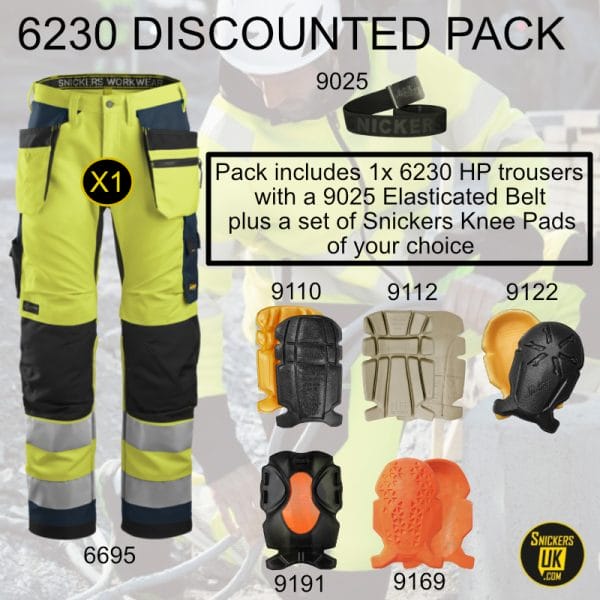 Snickers 6230 AllRoundWork Hi-Vis Holster Pocket Trousers Pack