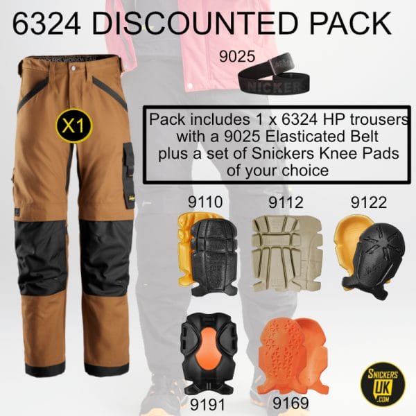 Snickers 6324 AllRoundWork Canvas+ Stretch Work Non Holster Pocket Trousers Pack