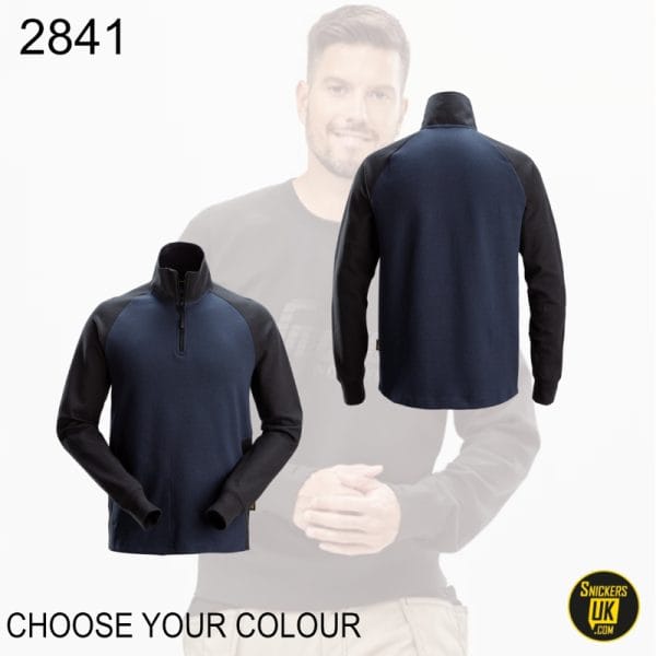 Snickers 2841 Two Coloured Half Zip Sweatshirt