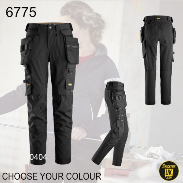 Snickers 6775 AllRoundWork Women's 4 Way Stretch Trousers Detachable Holster Pocket Trousers