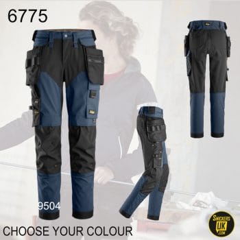 Snickers 6775 AllRoundWork Women's 4 Way Stretch Trousers Detachable Holster Pocket Trousers